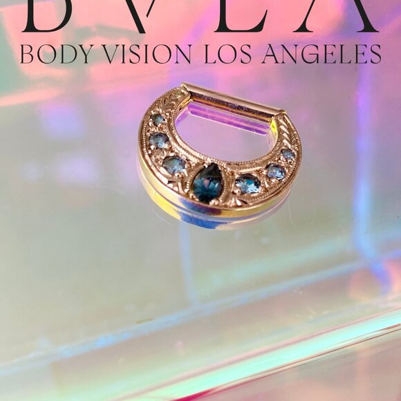 The Boston Tiger BVLA - 14k Solid Rose Hinge Ring for Daith or Septum - Picture 6 of 9